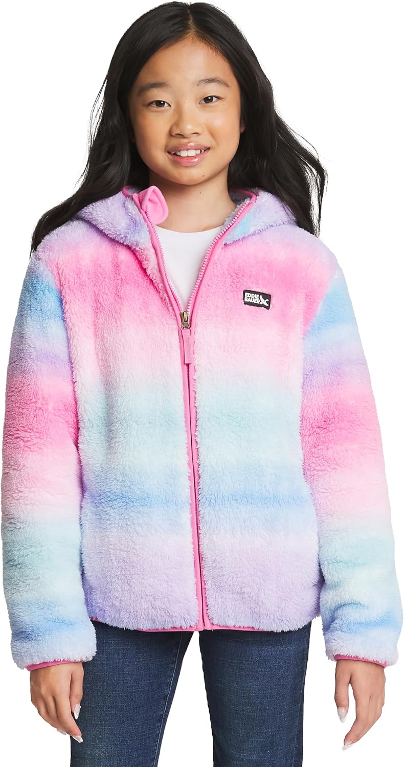 Eddie Bauer Girls' Quest Plush High Pile Faux Sherpa Hooded Jacket