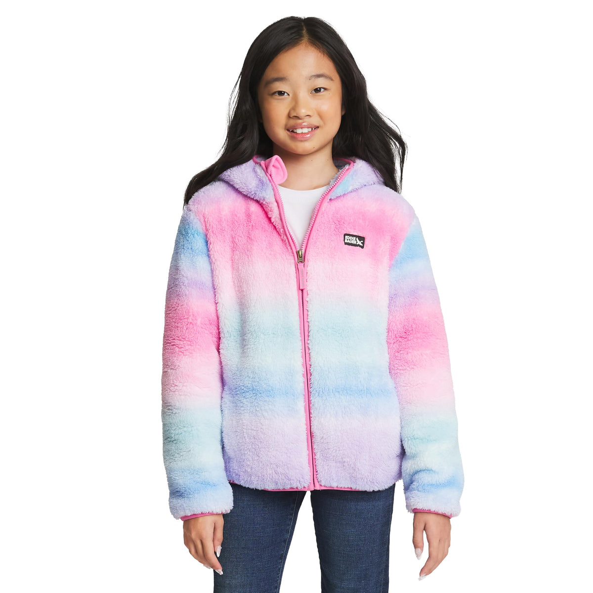 Eddie Bauer Girls' Quest Plush High Pile Faux Sherpa Hooded Jacket