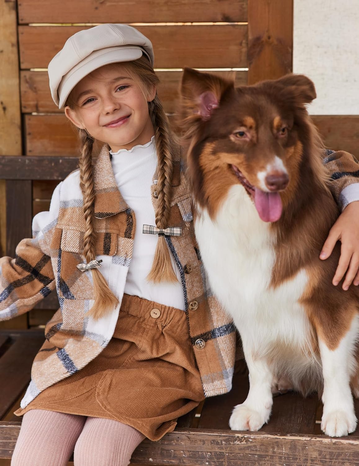 Arshiner Girls Flannel Fall Cropped Shacket Plaid Jacket Casual Coat
