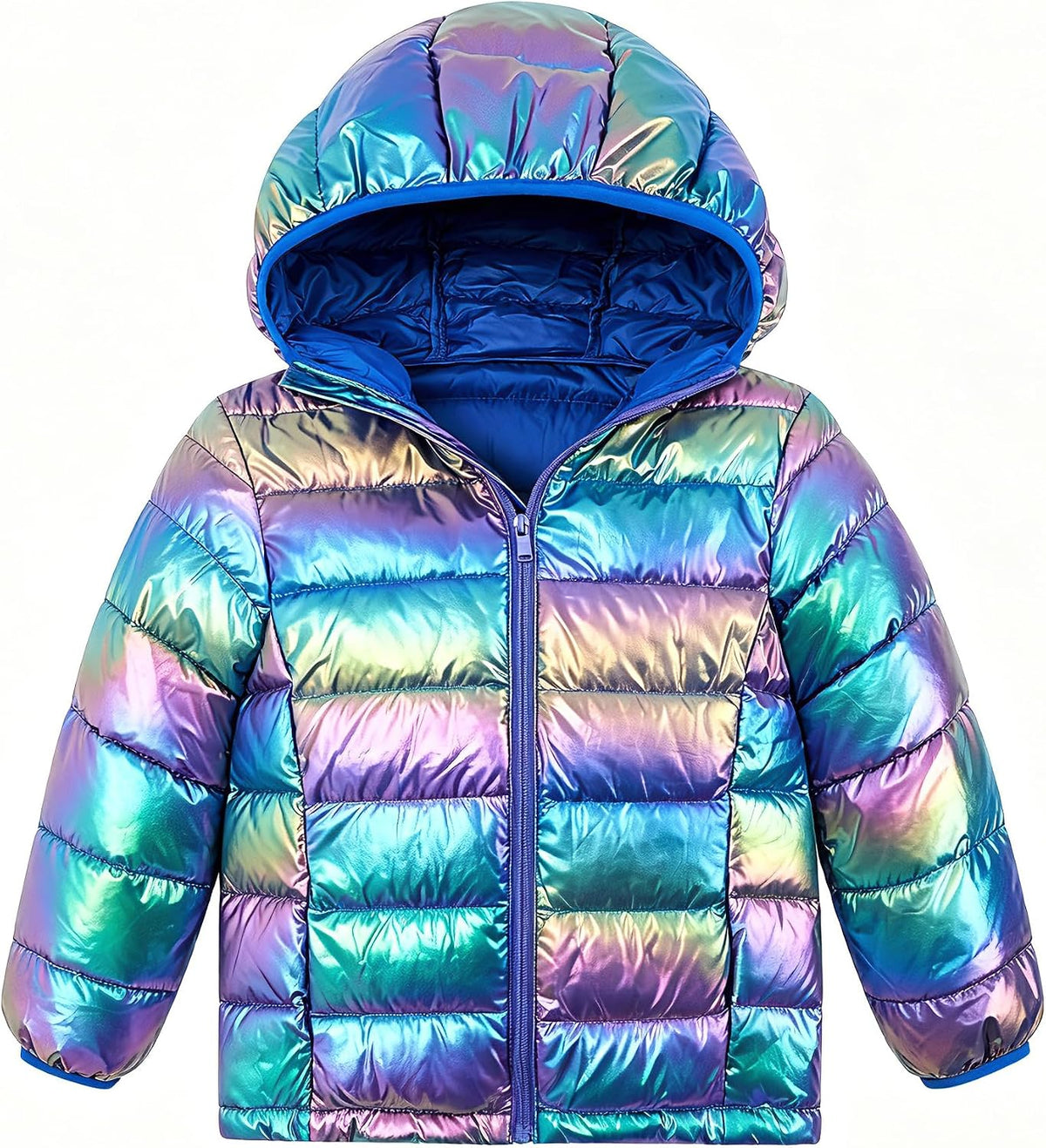 Lovekider Girls Winter Coat Shiny Gradient Lightweight Puffer Jacket 4-12Y
