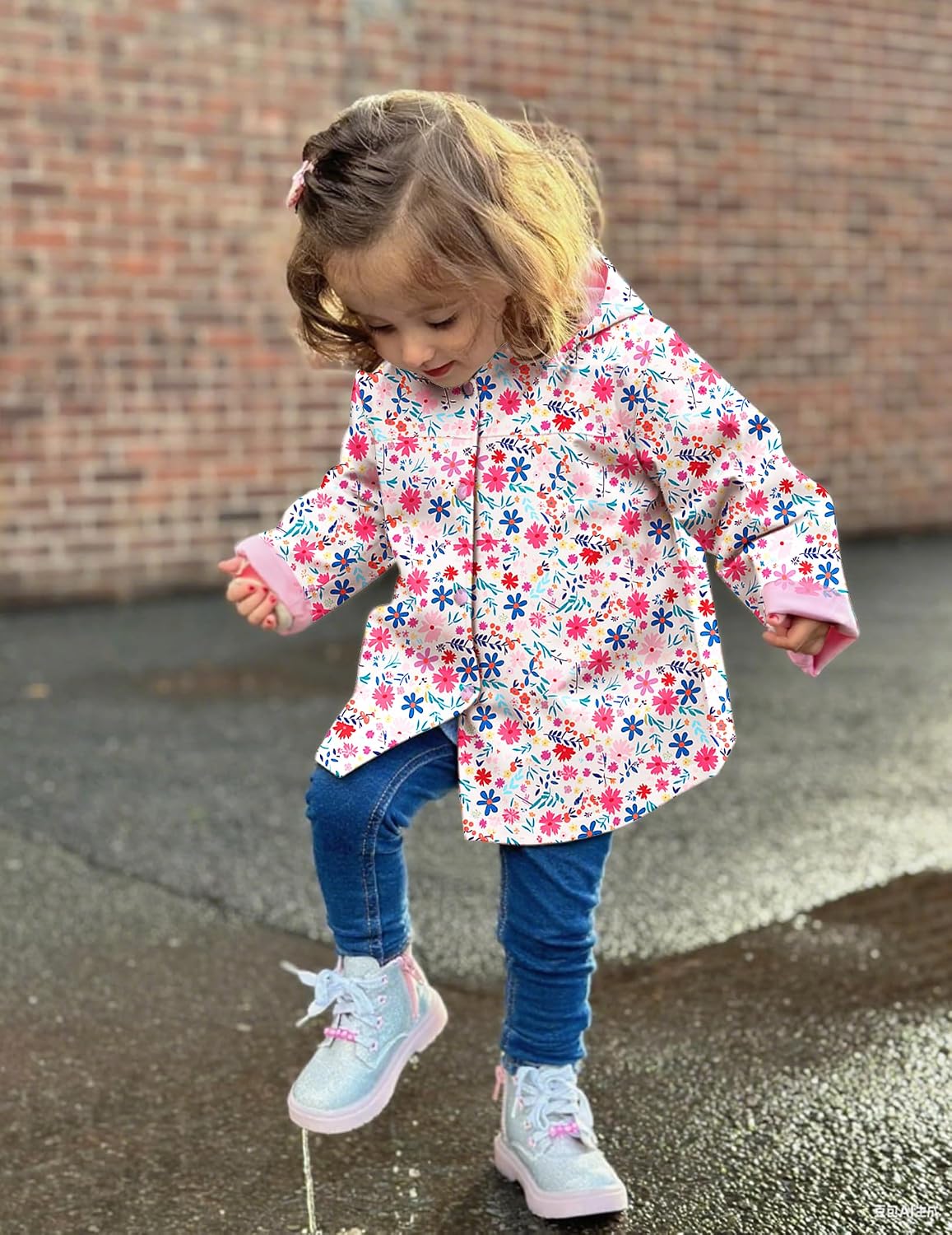 Arshiner Toddler Girls Waterproof Hooded Coat Jacket Outwear Raincoat