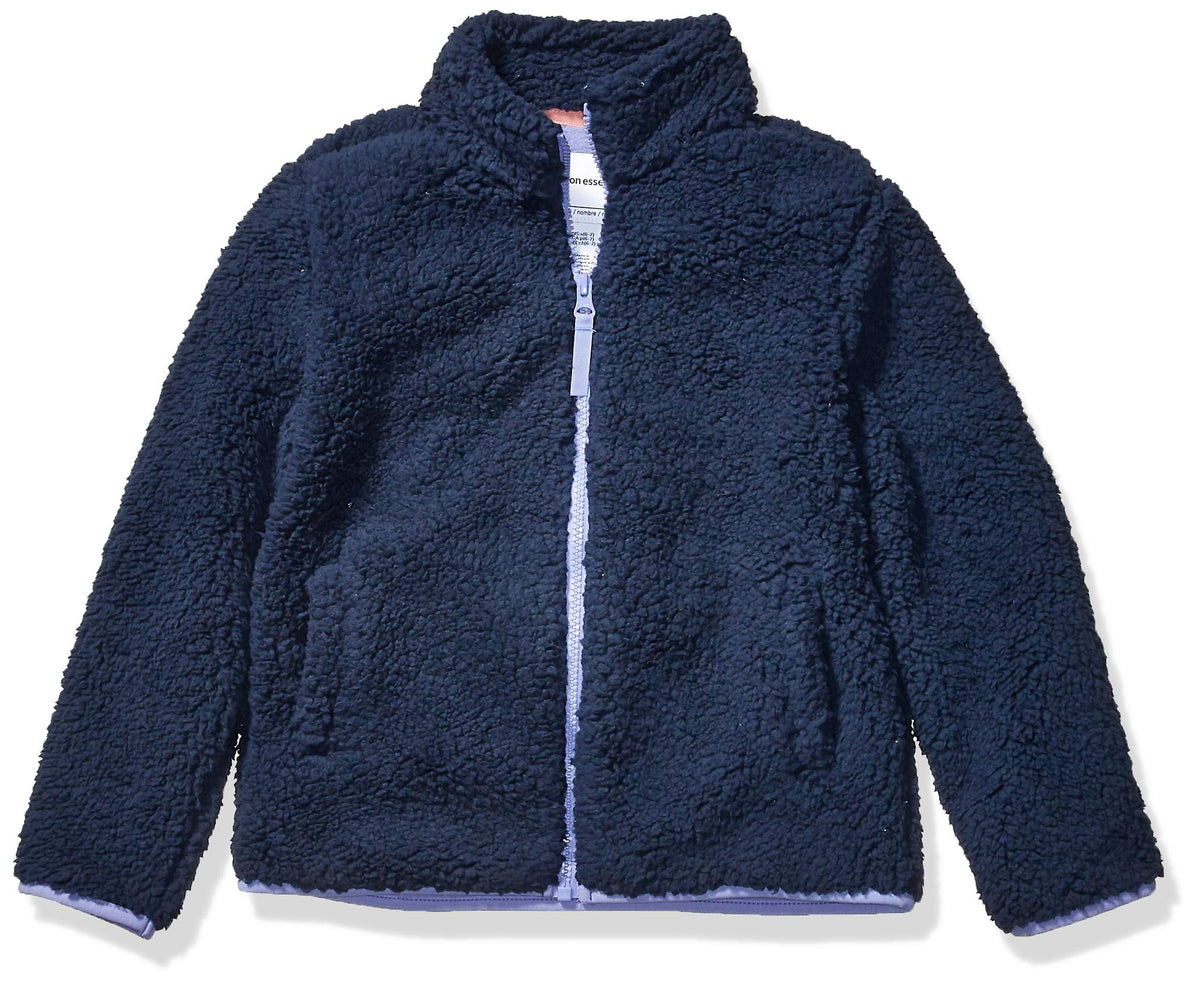 Amazon Essentials Girls' Faux Sherpa Fleece Full-Zip Jacket, Lined