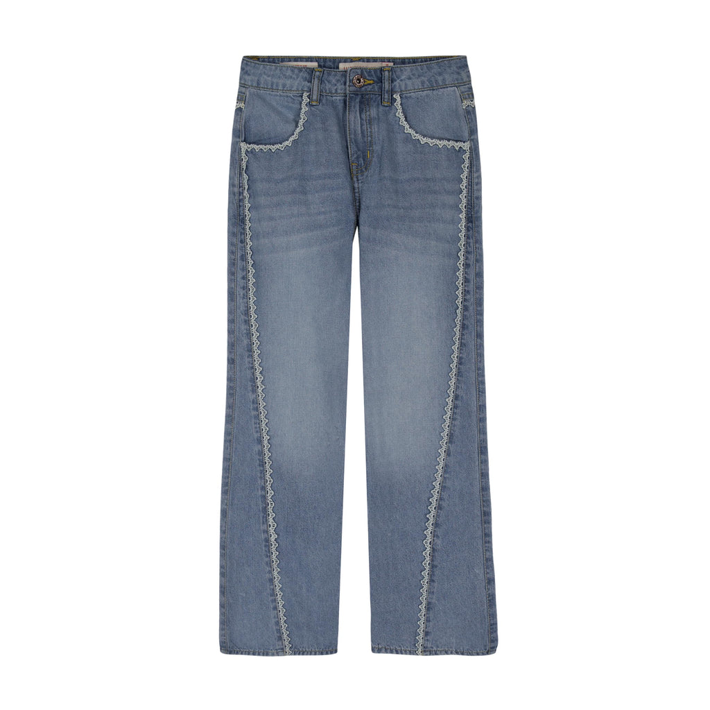 Lucky Brand Girls' Mid Rise Flare Stretch Denim Jean, Zipper Fly & Button Closure