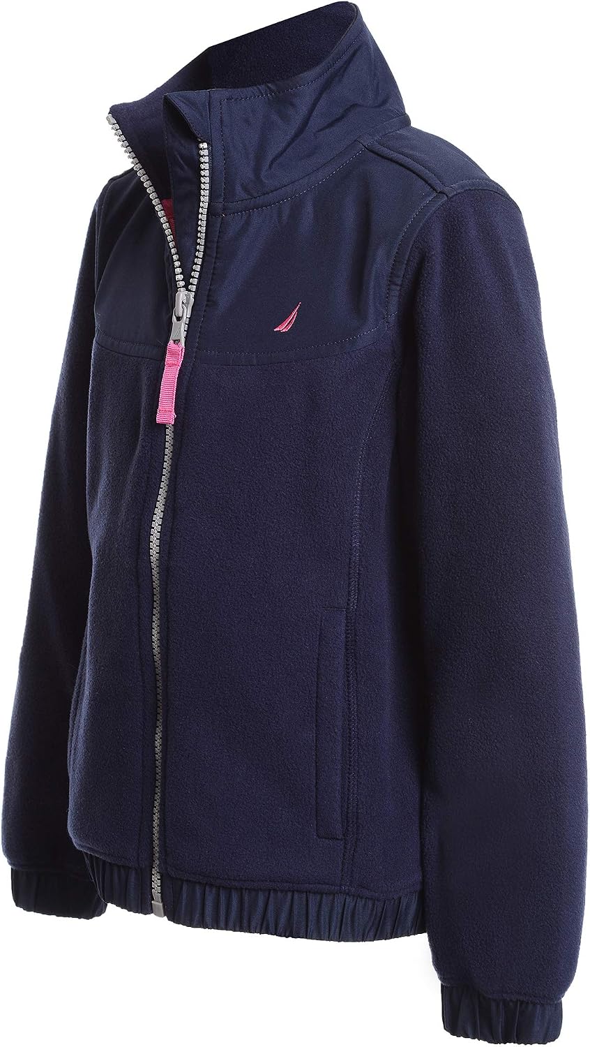 Nautica Girls' Full-Zip Fleece Jacket, Signature Logo Design, Lightweight & Wind Resistant
