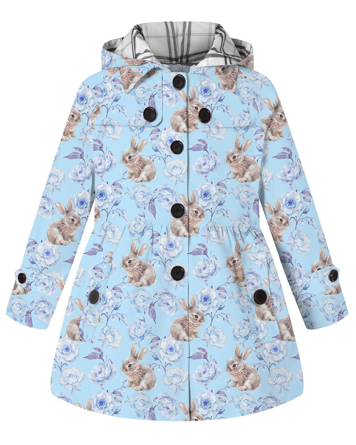 Girl's Hooded Single Breasted Trench Coat Outerwear