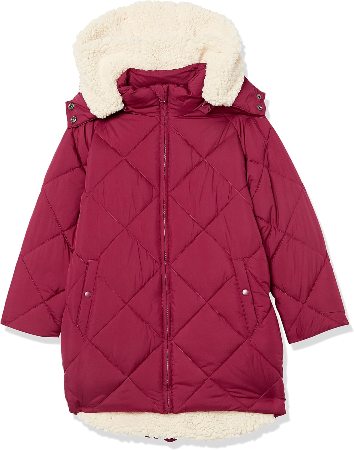 Amazon Essentials Girls and Toddlers' Long Quilted Cocoon Puffer Coat