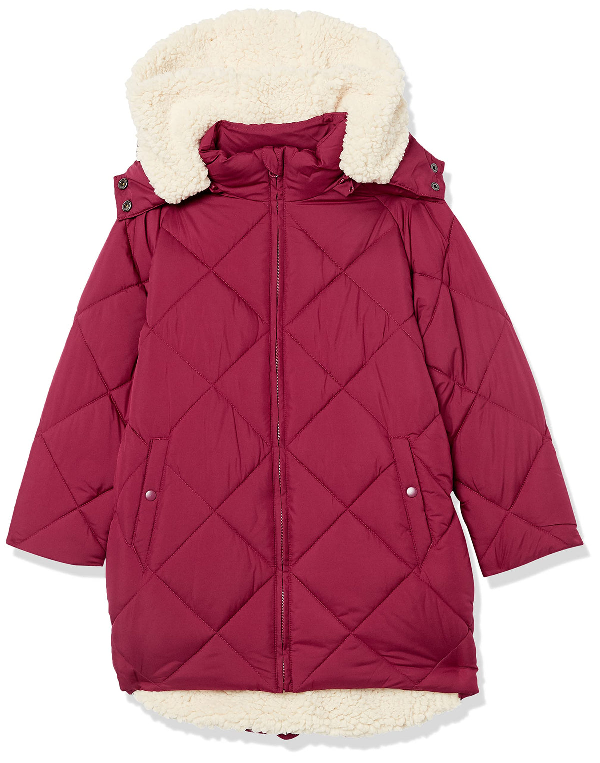 Amazon Essentials Girls and Toddlers' Long Quilted Cocoon Puffer Coat