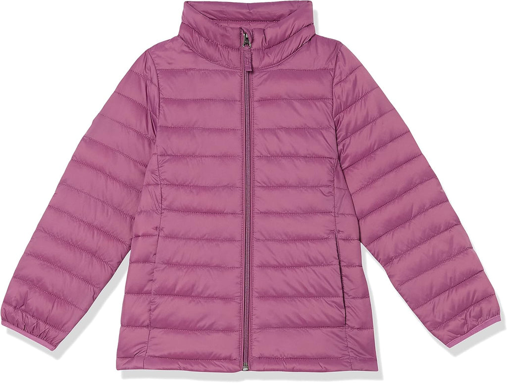 Amazon Essentials Girls and Toddlers' Light-Weight Water-Resistant Packable Mock Puffer Jackets