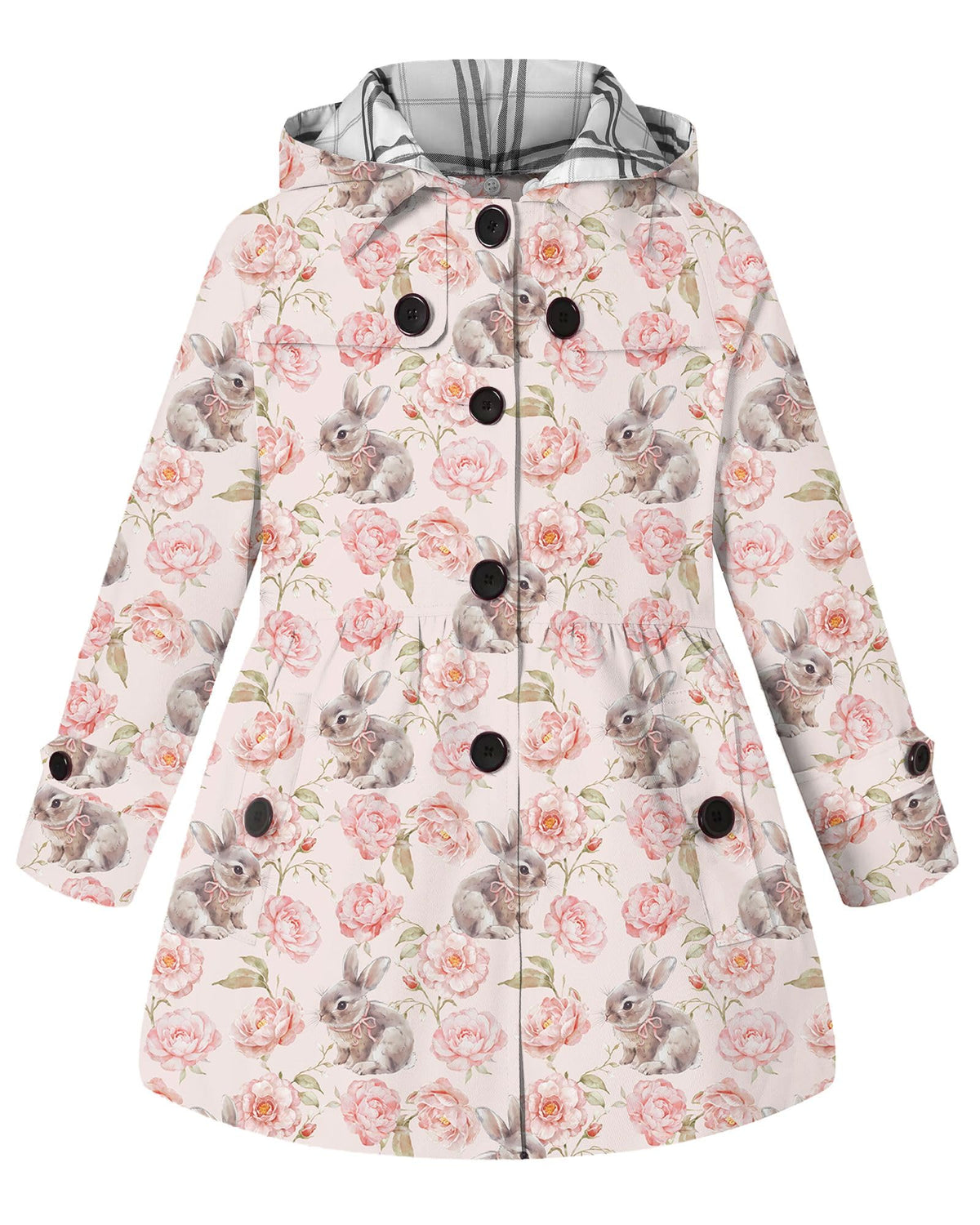 Girl's Hooded Single Breasted Trench Coat Outerwear