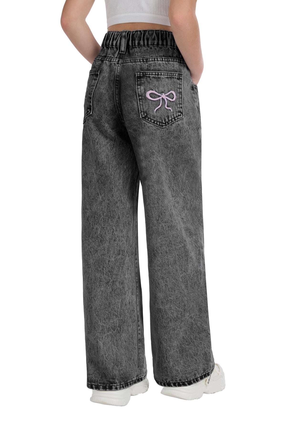 Jeans for Girls Baggy Wide Leg High Waisted Y2K Denim Pants 7-14Y