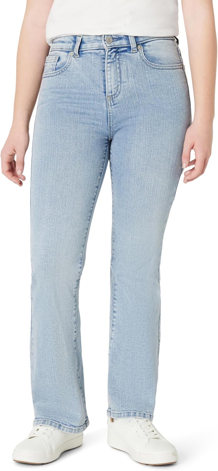 Amazon Essentials Girls' High Stretch High-Rise Flare Jean