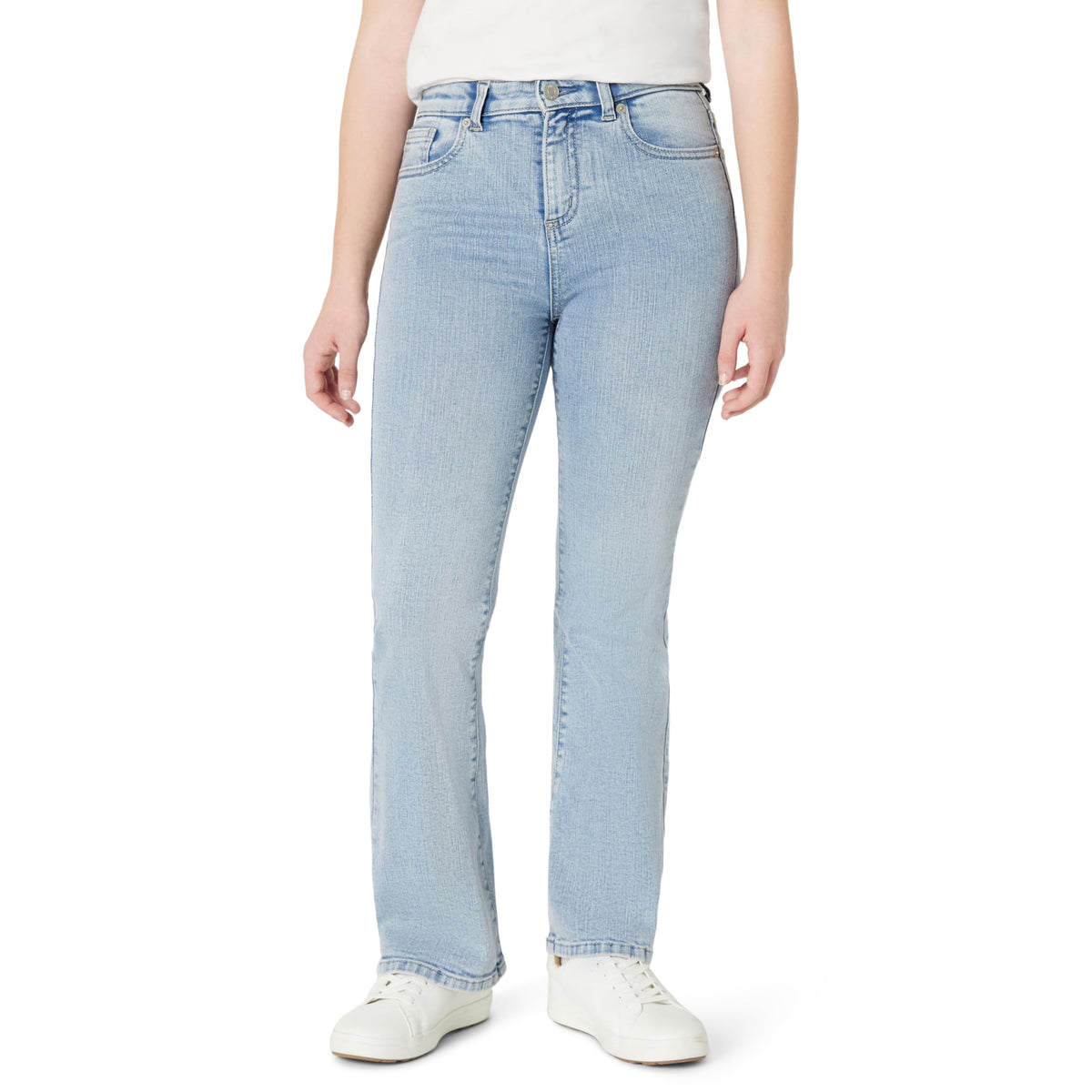 Amazon Essentials Girls' High Stretch High-Rise Flare Jean