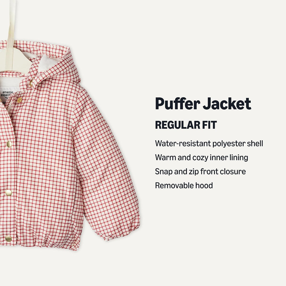 Amazon Essentials x Sofia Grainge Toddler Girls' Hooded Puffer Jacket