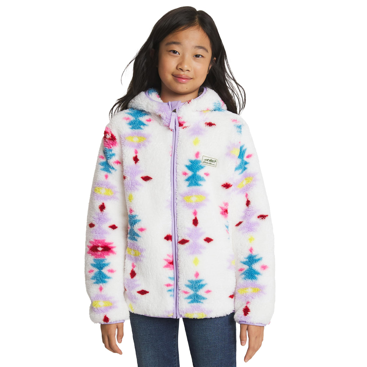 Eddie Bauer Girls' Quest Plush High Pile Faux Sherpa Hooded Jacket