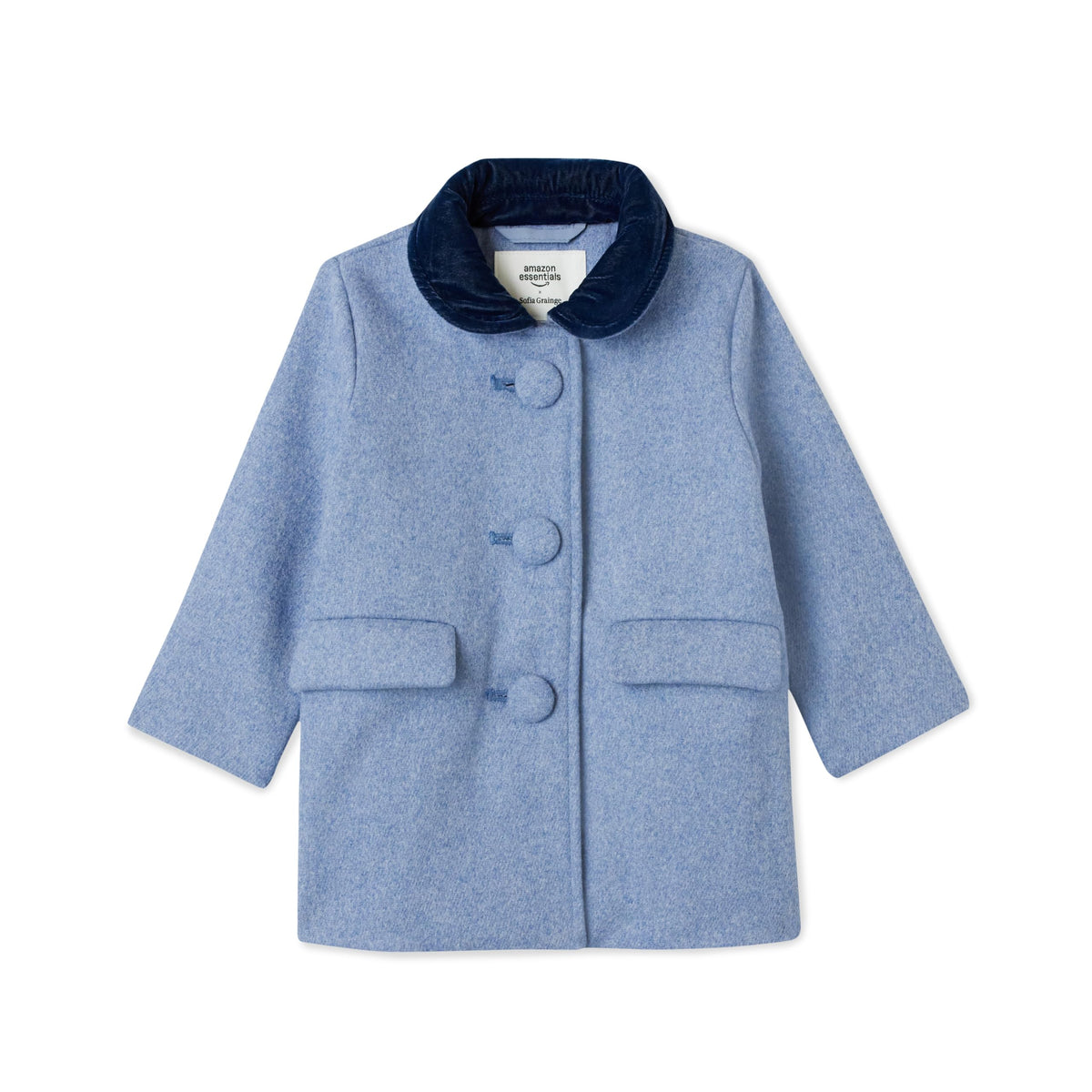Amazon Essentials x Sofia Grainge Toddlers and Baby Girls' Wool Blend Coat