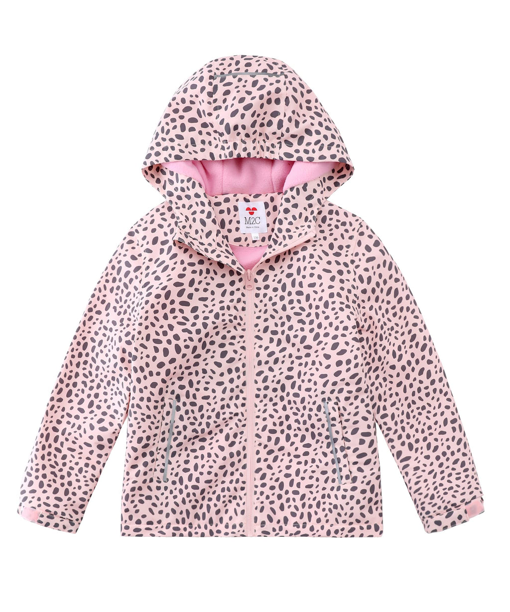 M2C Girls Outdoor Floral Fleece Lined Light Windproof Jacket with Hood