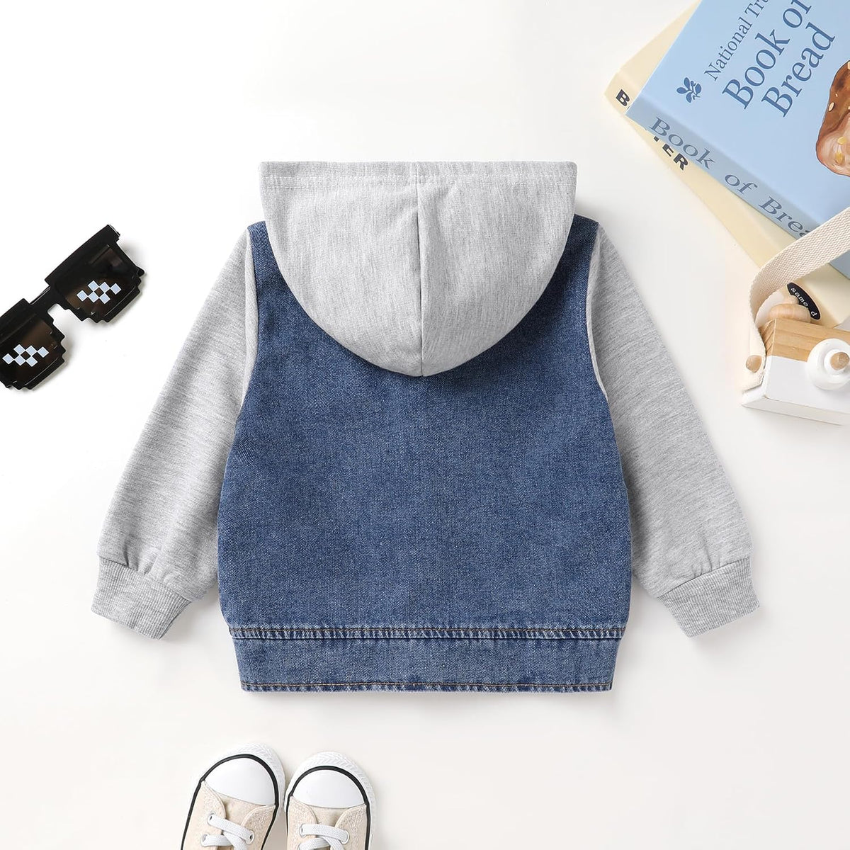 Happy Town Toddler Jean Jacket with Hood Denim Outerwear for Girls and Boys