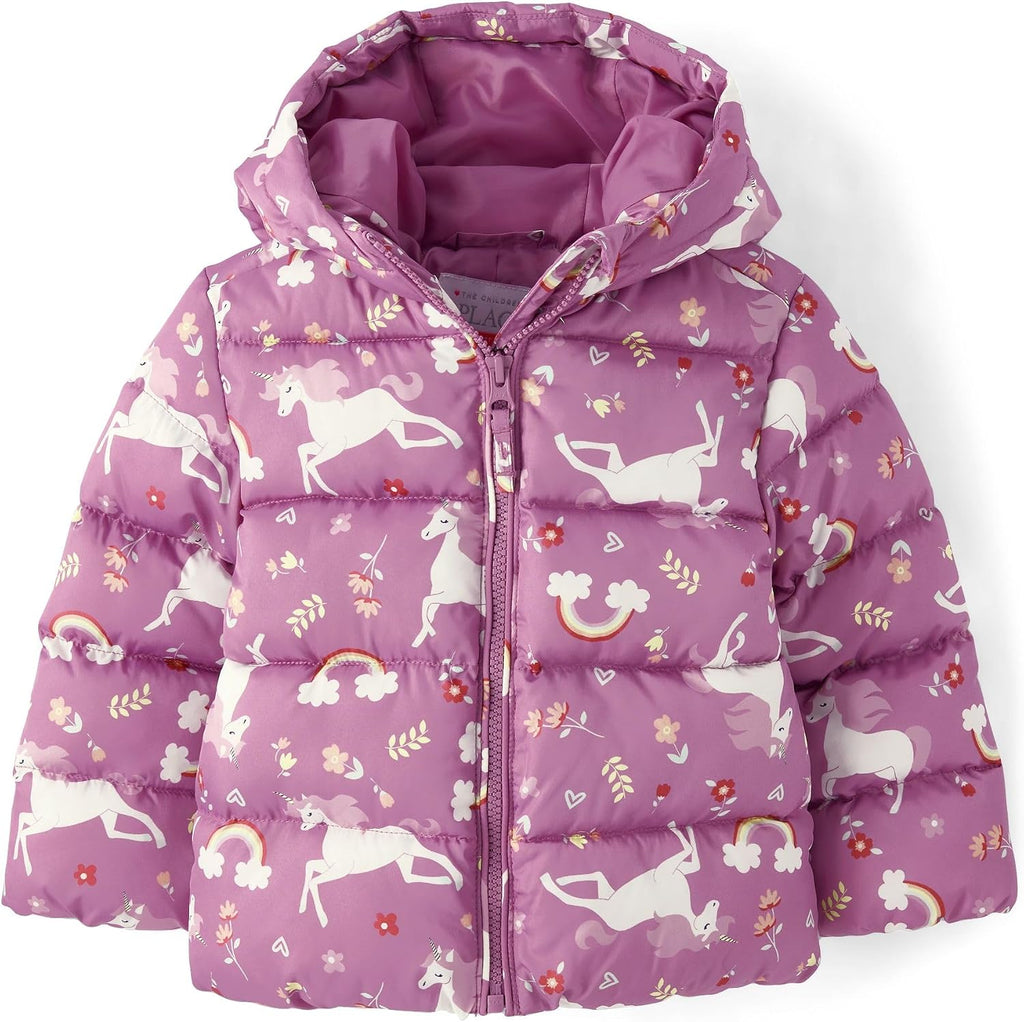 The Children's Place Baby Girls' And Toddler Girls' Medium Weight Wind-resistant, Water-resistant Puffer Jacket