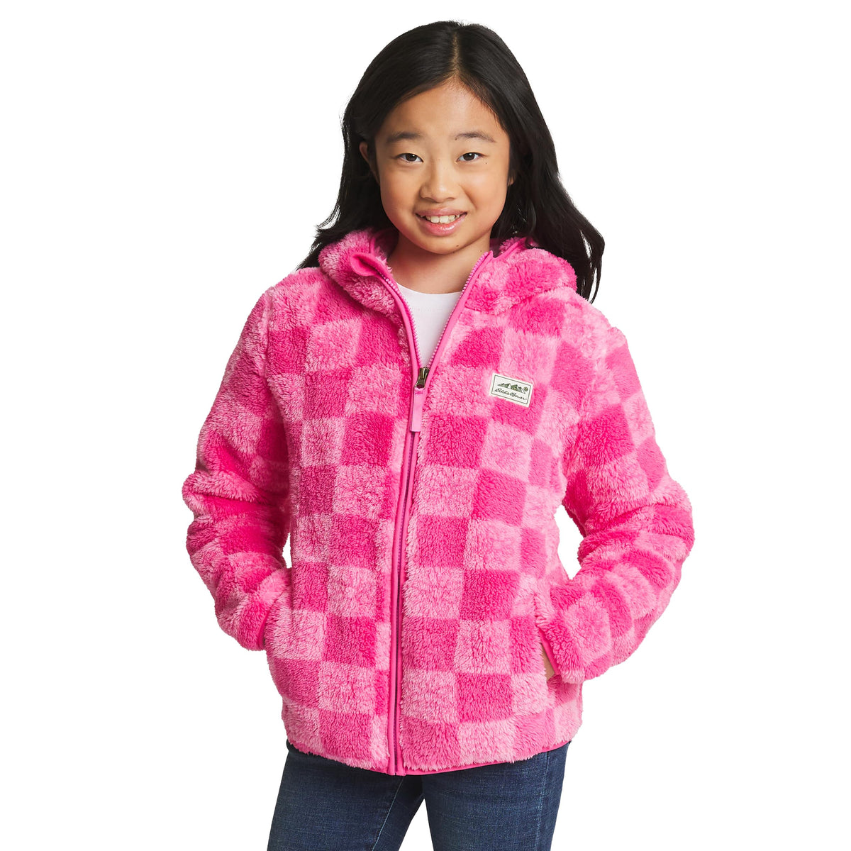 Eddie Bauer Girls' Quest Plush High Pile Faux Sherpa Hooded Jacket