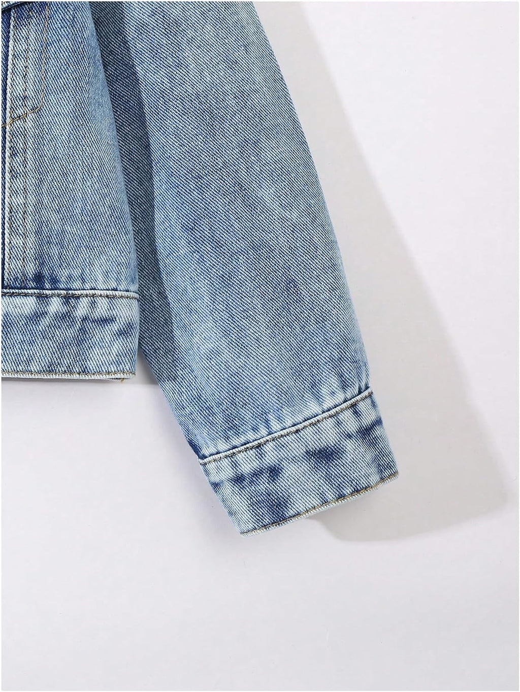 WDIRARA Girl's Bow Denim Jacket Button Down Jean Jacket Cute Outerwear