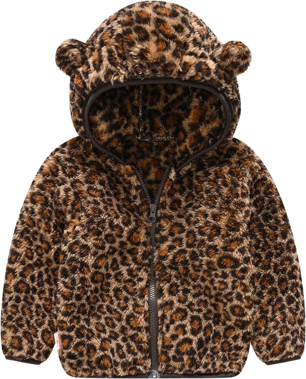 AIWUHE Toddler Boys Girls Hooded Jacket Fleece Hoodie Winter Warm Solid Color Teddy Coat Zip-up Bear Ear Sweater Fall Clothes