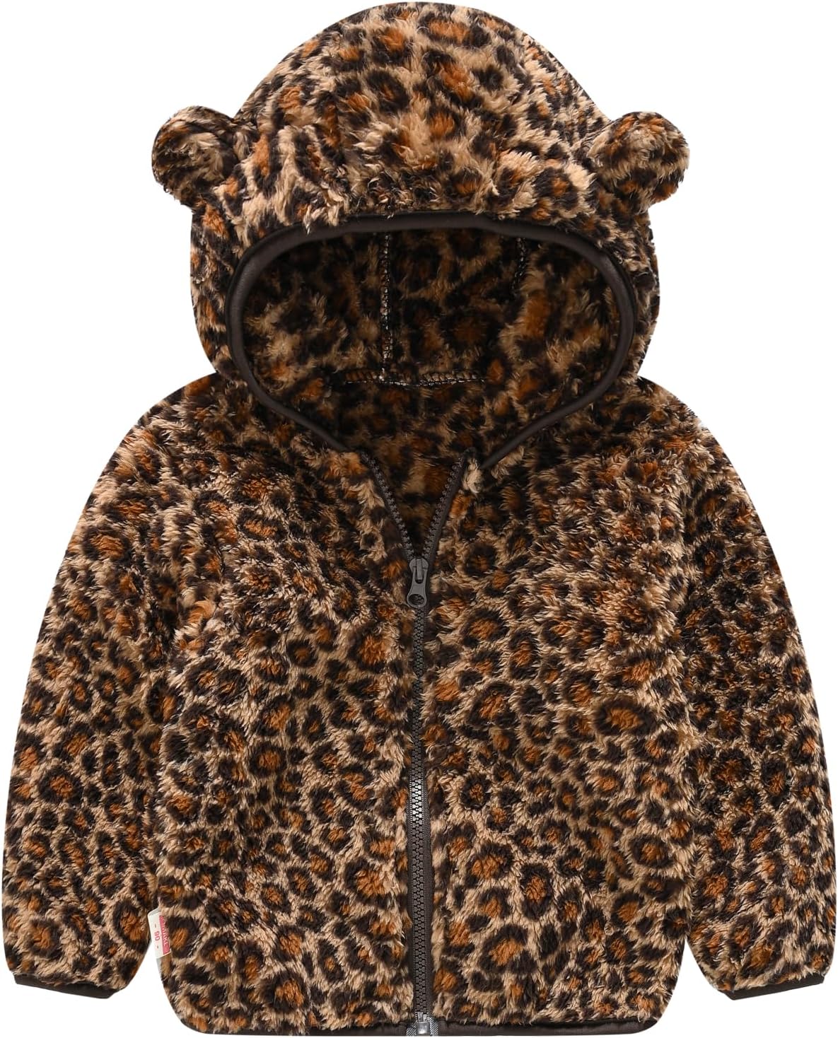 AIWUHE Toddler Boys Girls Hooded Jacket Fleece Hoodie Winter Warm Solid Color Teddy Coat Zip-up Bear Ear Sweater Fall Clothes