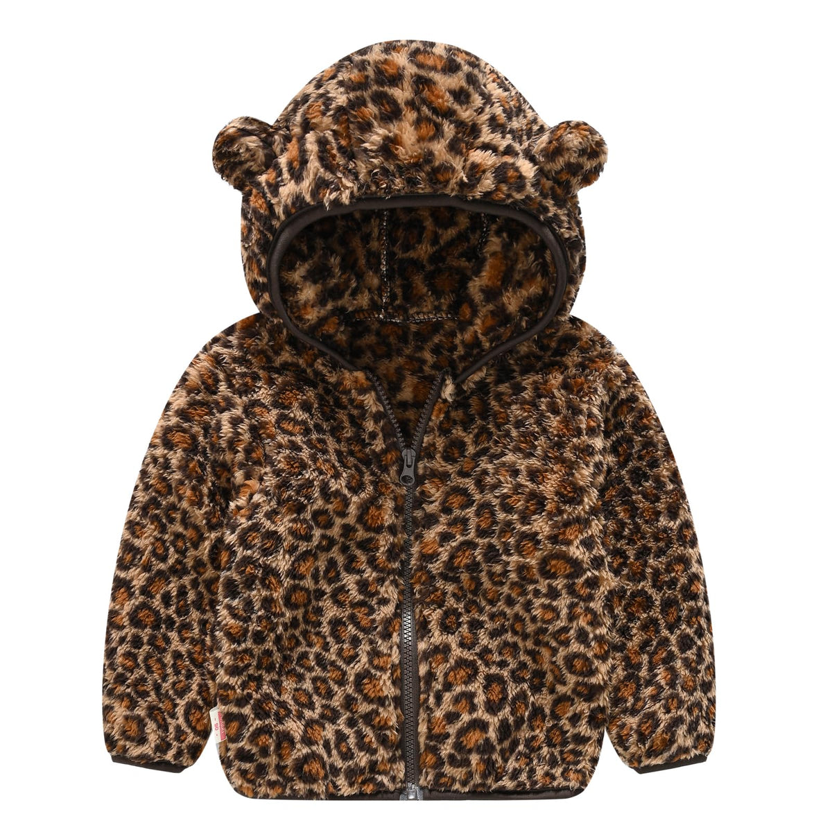AIWUHE Toddler Boys Girls Hooded Jacket Fleece Hoodie Winter Warm Solid Color Teddy Coat Zip-up Bear Ear Sweater Fall Clothes