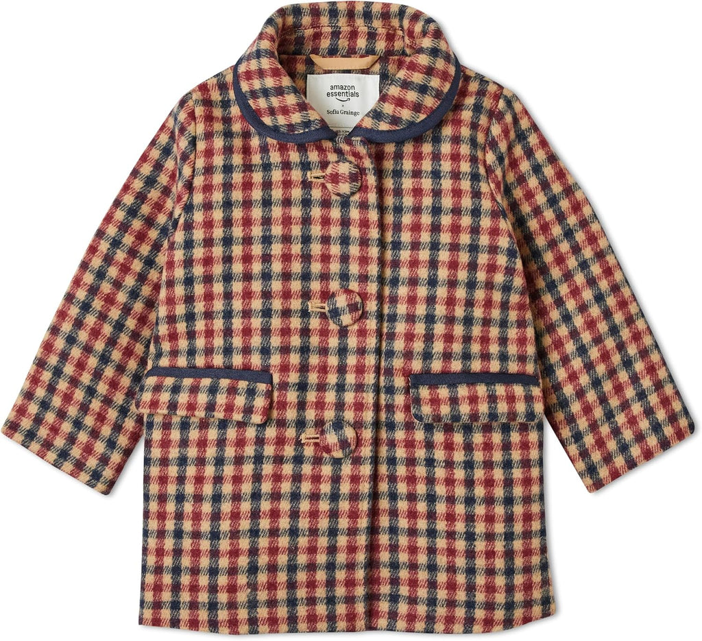Amazon Essentials x Sofia Grainge Toddlers and Baby Girls' Wool Blend Coat
