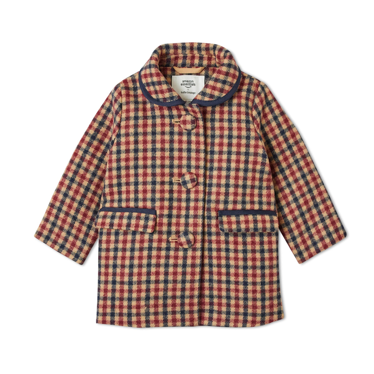 Amazon Essentials x Sofia Grainge Toddlers and Baby Girls' Wool Blend Coat