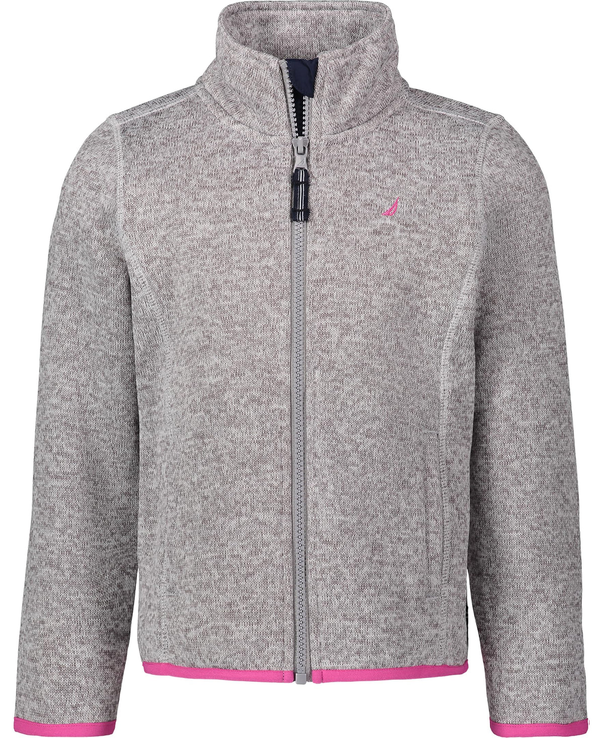 Nautica Girls' Full-Zip Fleece Jacket, Signature Logo Design, Lightweight & Wind Resistant