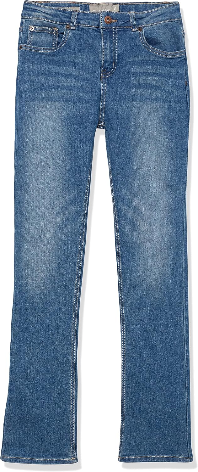 Lucky Brand Girls' 5-Pocket Stretch Bootcut Fit Denim Jean, Zipper Fly & Button Closure