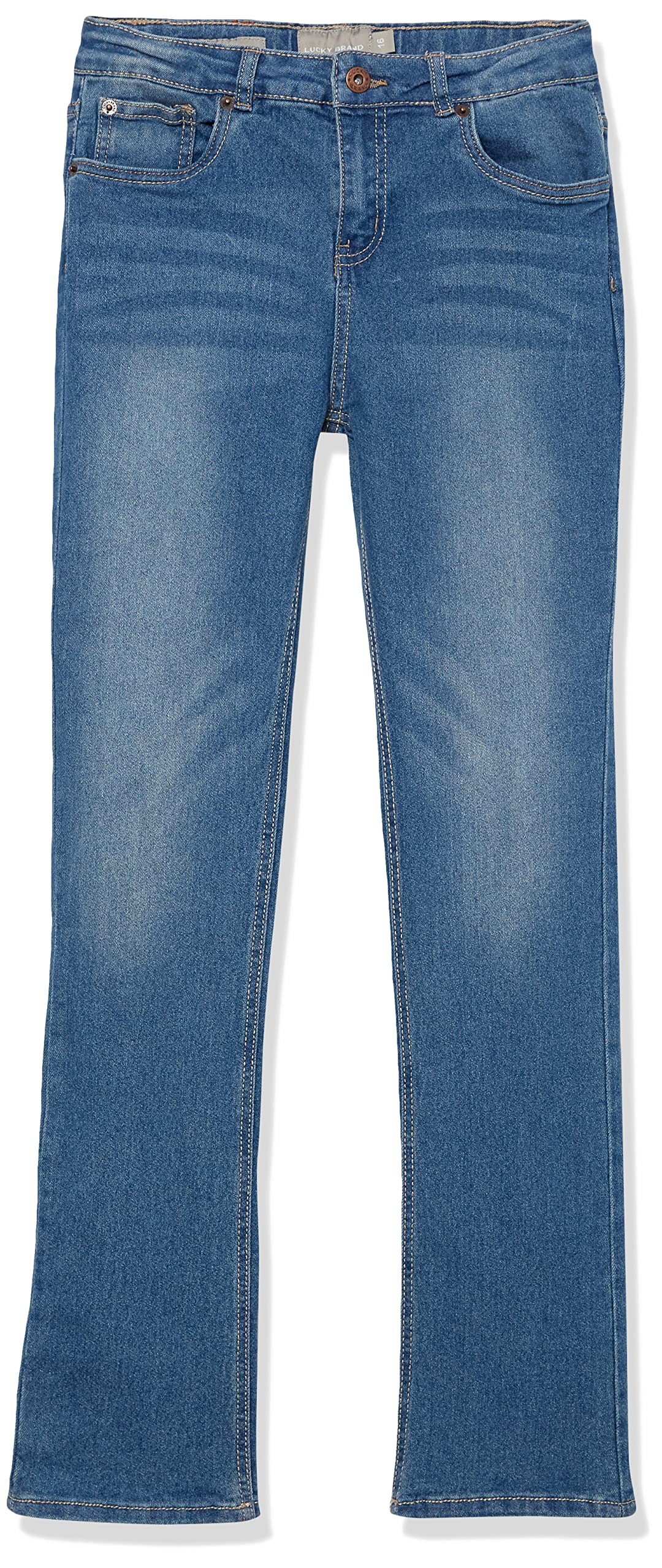 Lucky Brand Girls' 5-Pocket Stretch Bootcut Fit Denim Jean, Zipper Fly & Button Closure