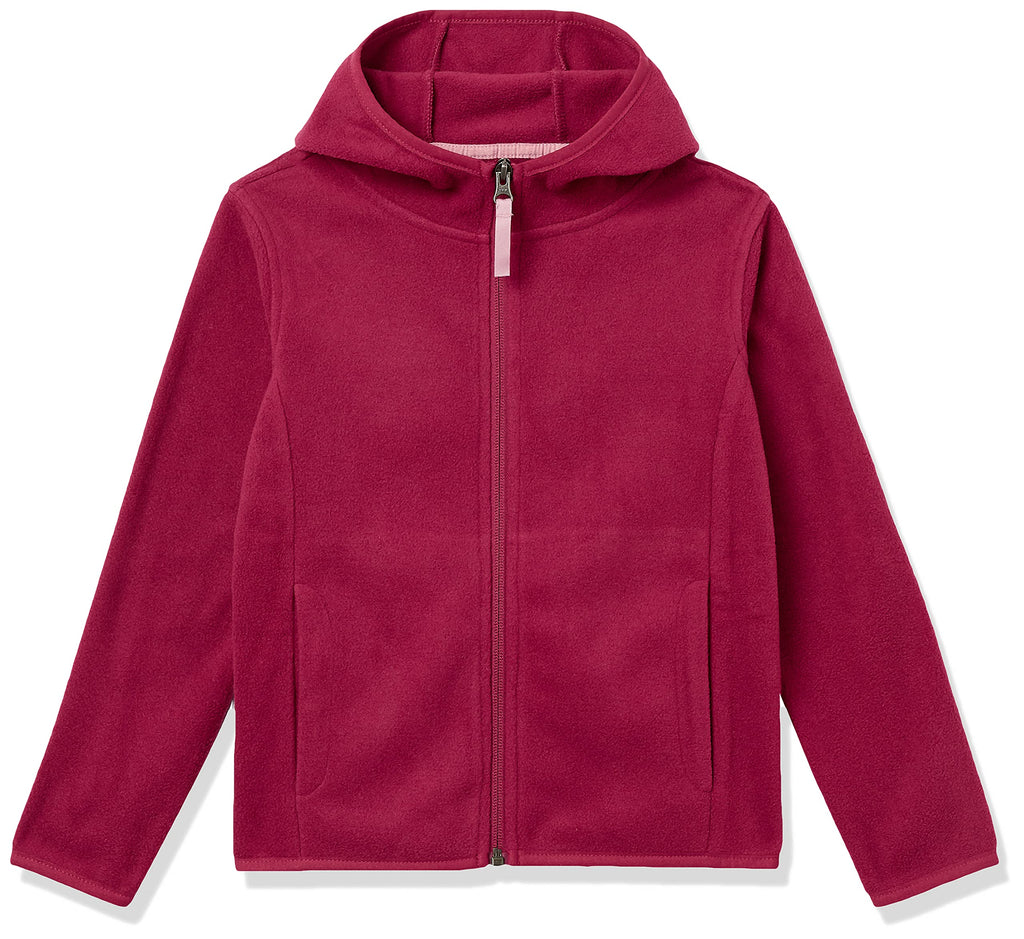 Amazon Essentials Girls and Toddlers' Fleece Full-Zip Hooded Lightweight Jacket for Spring
