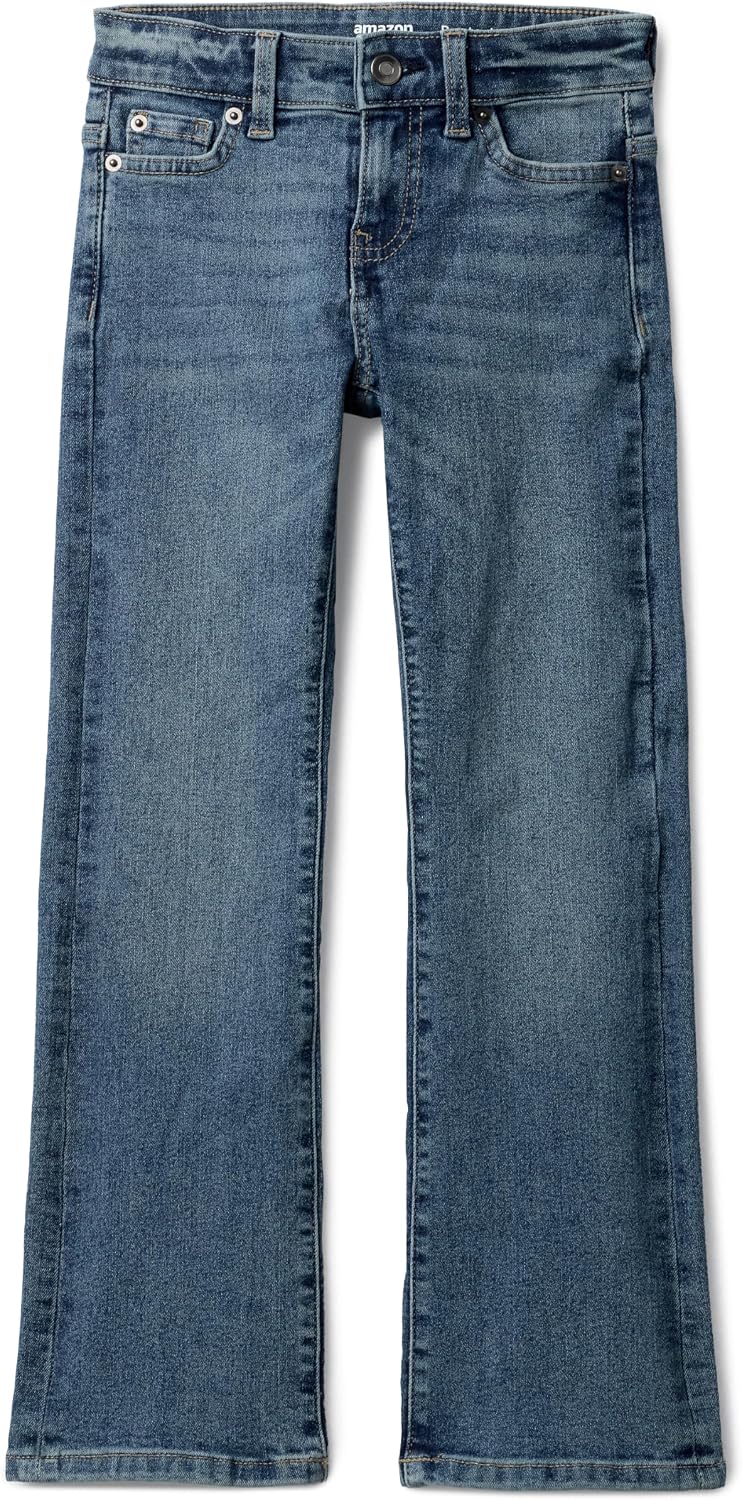 Amazon Essentials Girls' Slim Boot-Cut Stretch Jeans