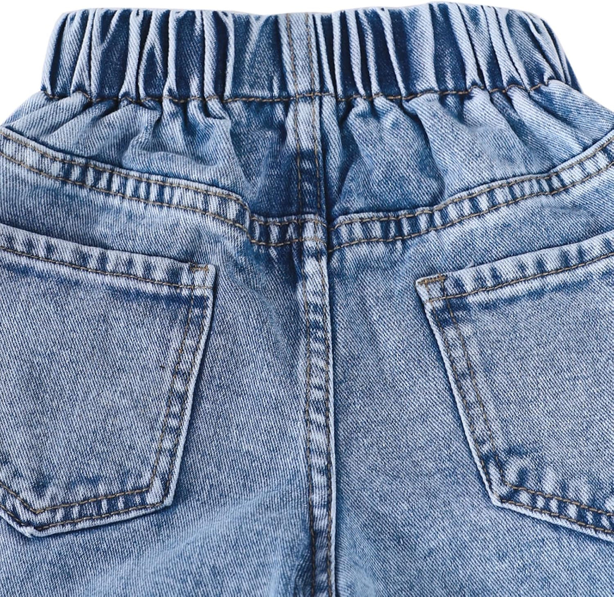 Girls Bow Embroidered Wide Leg Denim Jeans