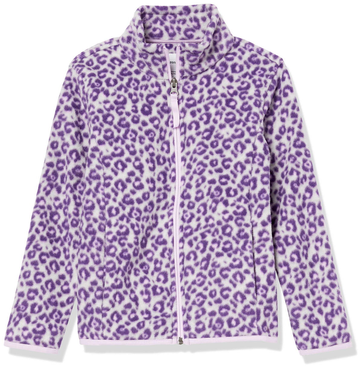 Amazon Essentials Girls and Toddlers' Polar Fleece Full-Zip Mock Jacket, Insulated Outerwear Coat